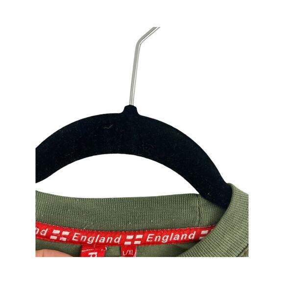 2006 England UK World Cup T-Shirt L XL Olive Green Red Soccer Blokecore - Picture 8 of 11